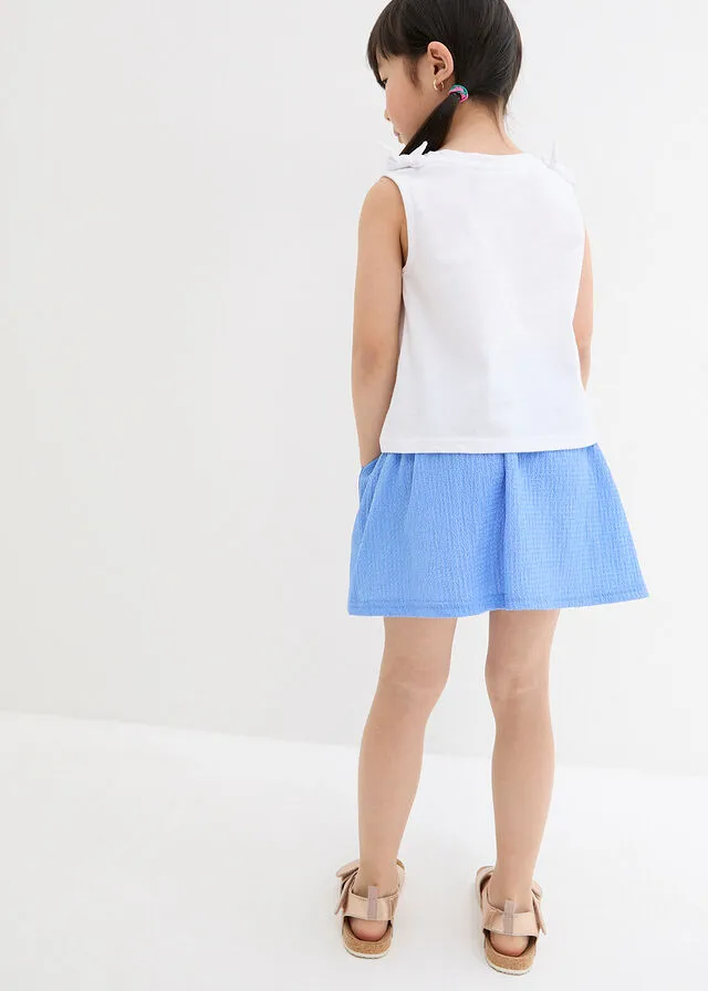 TOP Y FALDA (2 PIEZAS) AZUL PROVENZALBLANCO